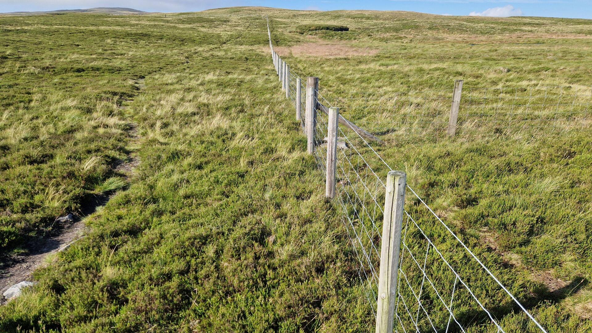 OS Map has path on East / right of this fence. But there is no crossing over this tangential fence