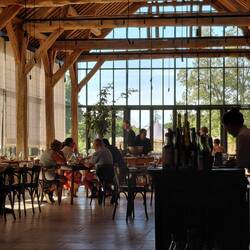 The interior of the converted barn