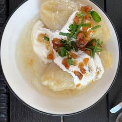 Cepelinai....gefüllte Kartoffelklöße mit Fleisch , Quark oder Pilzen