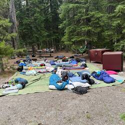 Am Abend sind Ferienlager auf dem Campground eingetroffen. Mein Platz habe ich noch immer für mich!