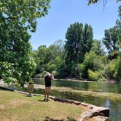 Surveying La Loing River from our restaurant