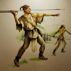 Mural at the entrance to the Paleontology exhibits — Museo Vittorino Cazzetta, Selva di Cadore.