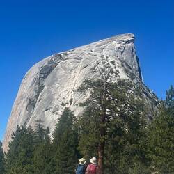 Admiring Sub Dome in the foreground and Half Dome sticking up behind it