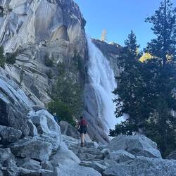 Hiking up past Nevada Falls