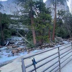 Top of Vernal Falls, watching the sun creep into the valley