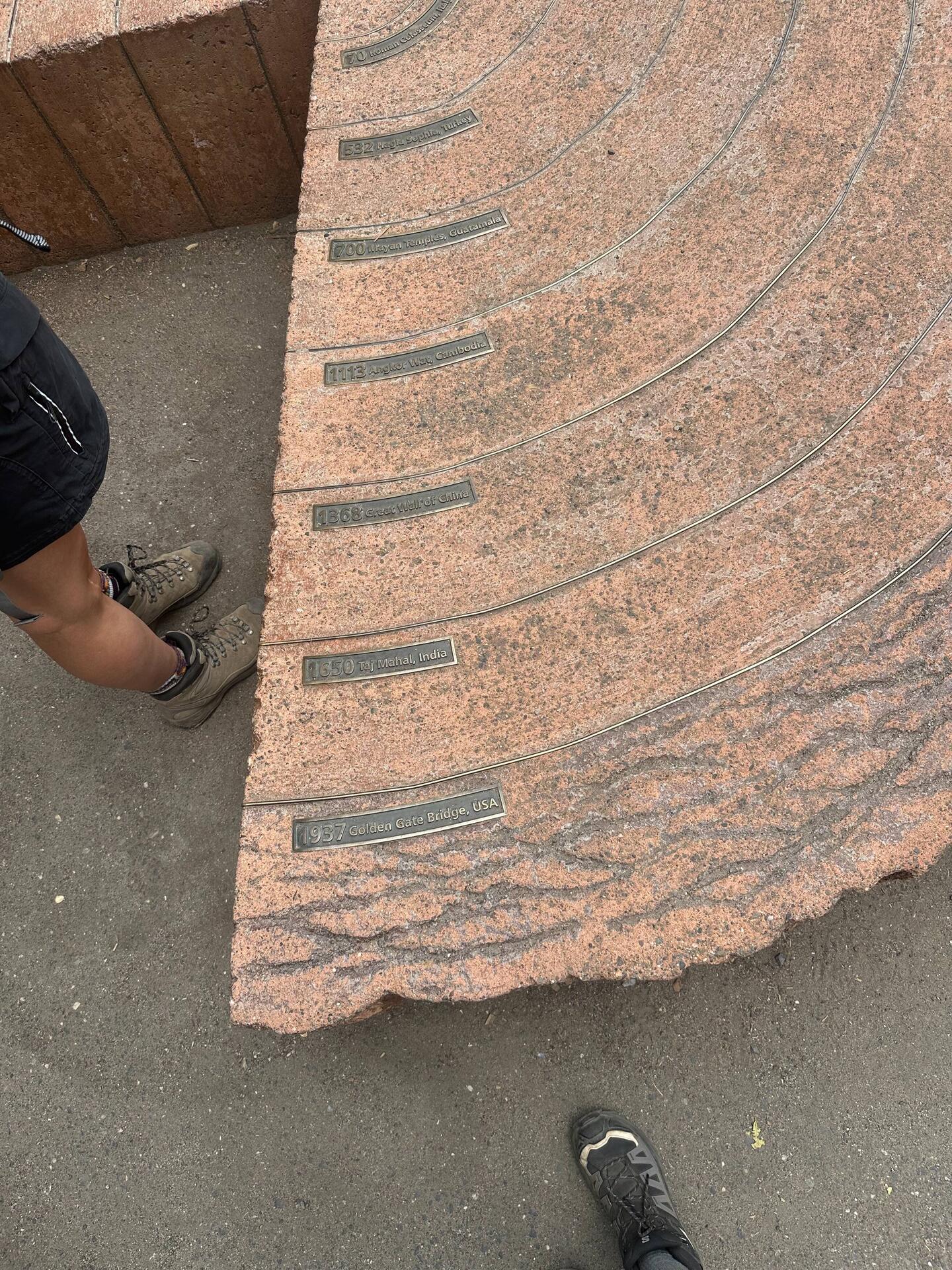 Each ring on the sequoia trunk represents a growth season