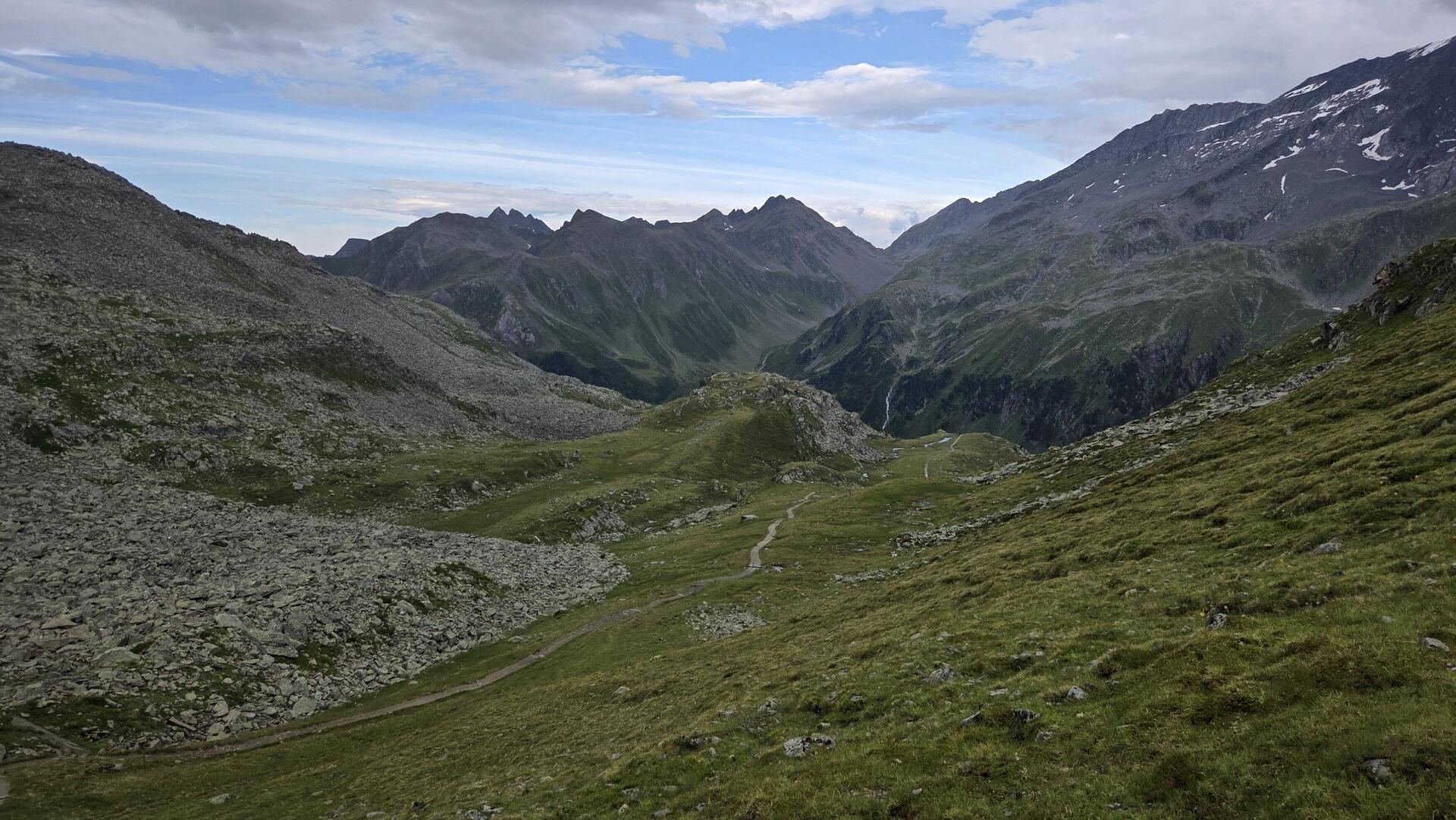 Morgenaussicht von der Chemnitzer Hütte nachdem es fast trocken war