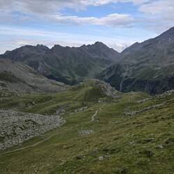 Morgenaussicht von der Chemnitzer Hütte nachdem es fast trocken war