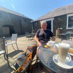 The farm cafe in Walkerburn it had warmed up by then