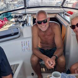 Treffen mit Susi und Arnd an Bord der Windbreker