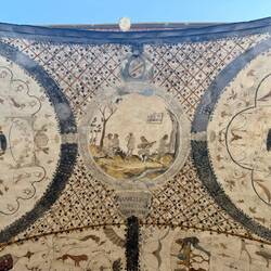Fresco with grotesques near piazza. We all call this the naughty monkeys fresco.