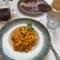 "Maccheroni" with vegetables and Gorgonzola and a risotto made with wine and cheese. Delicious!