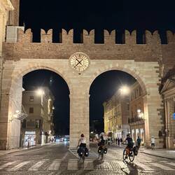 Gate in the city wall near Piazza Bra. Lots of bicycles here!
