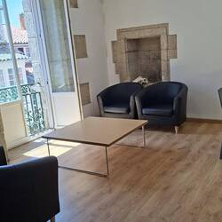 Our albergue has a 'hang out' room...separate from the kitchen area. Unusual in municipal albergues