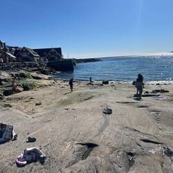 Locals enjoy some beach time.