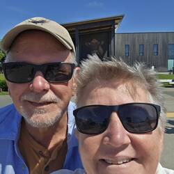 In front of the Tillamook Visitor's Facility