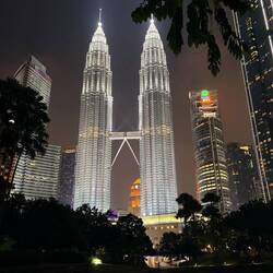 Wow Petronas towers all lit up at night