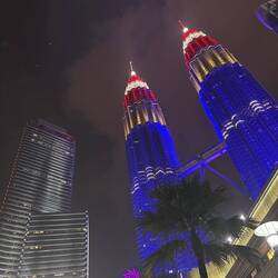 Even the Petronas towers changed colour