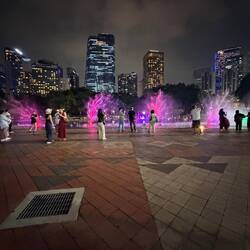 Sound and light show at the fountains in the KLCC Park