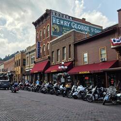 Downtown Deadwood during the Sturgis biker rally.