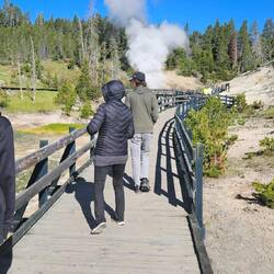 Setting out to explore the area around mud volcano