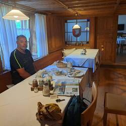 Historische 400 Jahre alte Gaststube des Gästehauses Bernhard