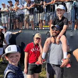 Overlooking Rory's group on the 7th green