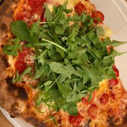 We split a pizza for dinner.