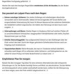 Nach Regen wohl besser nicht...