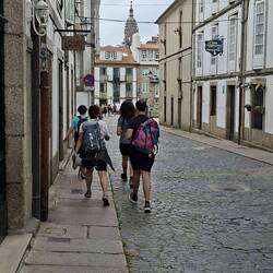 Walked several sections with these young peregrinos on their way to a math convention