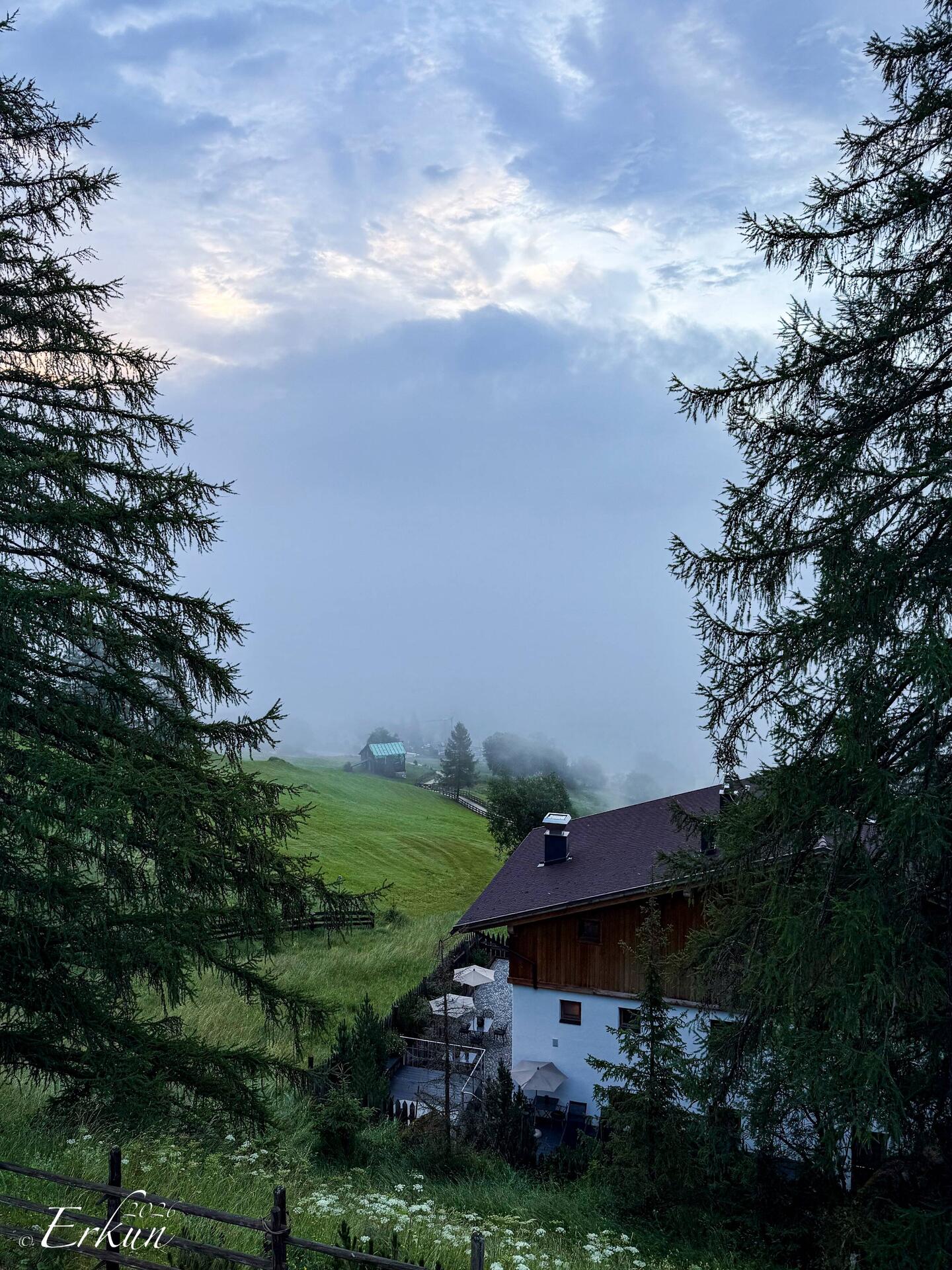 Our morning view from Chalet Cogolara — Colfosco, Italy.