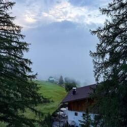 Our morning view from Chalet Cogolara — Colfosco, Italy.