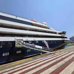 I went through normal security and then walked right on the ship to complete check in