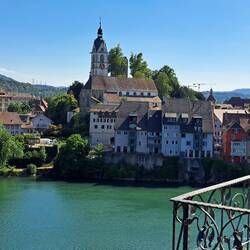 Blick aus unserem Hotelzimmer auf Laufenburg, CH