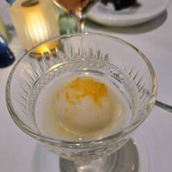 Limoncello sorbet for dessert