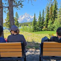 Picnic spot at Colter Bay in Grand Teton NP