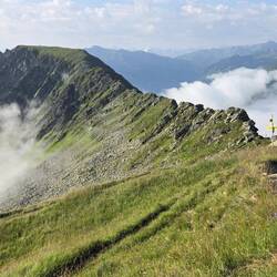 Blick Richtung Kuhmesser Gipfel (ging rechts am Grat lang)