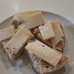 Local goats cheese and bread for lunch