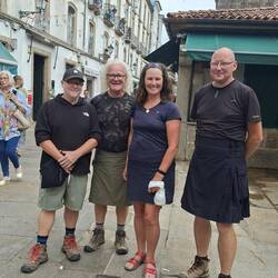 Randomly stumbled on these guys- we walked part of the Camino last year!! AMAZING to run into them