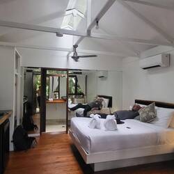 Vores hotelværelse i Daintree Rainforest