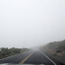 This is what it was like on top. Windy, cloudy, and misty