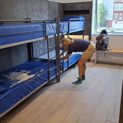 First job after checking in...making your bed