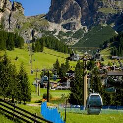 Colfosco Cableway ... today's ride up the mountain from the valley station — Colfosco, Italy.
