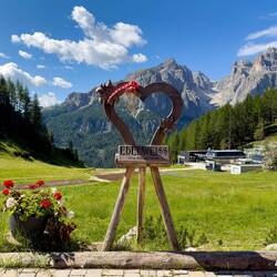 The view from our table at the Edelweiss Hut — Colfosco, Italy.