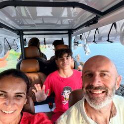 Golf buggy journey in our hotel