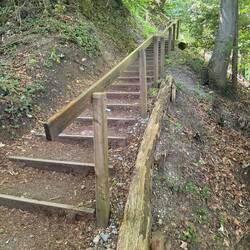 The beautifully maintained trail had so many stairs!