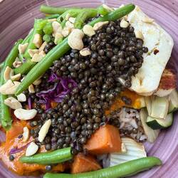 This vegetarian meal was expensive but really good. I'm craving vegetables!