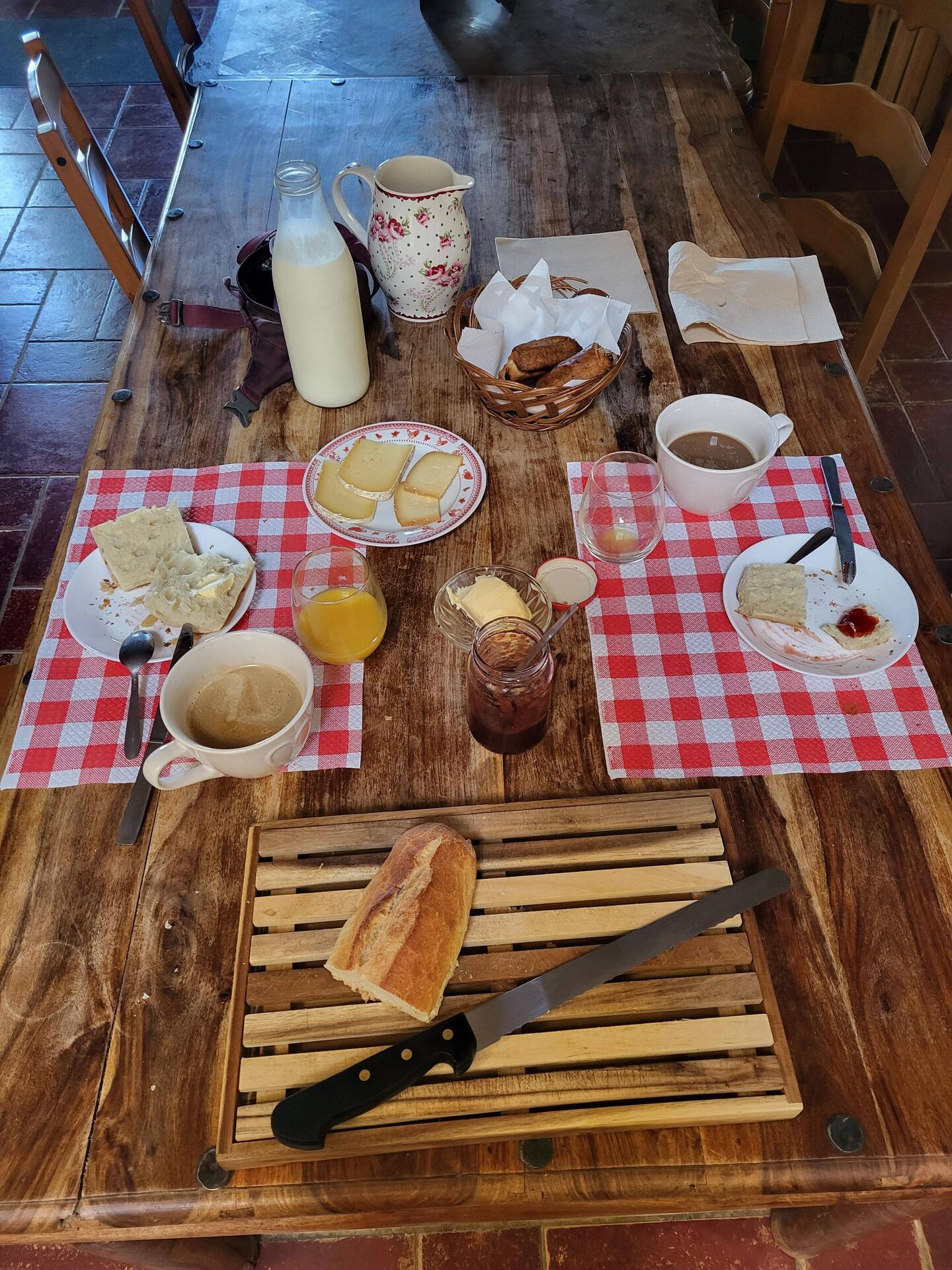 Frühstück auf dem Bauernhof.