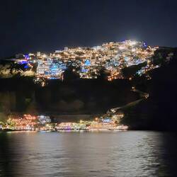 Santorini all lit up