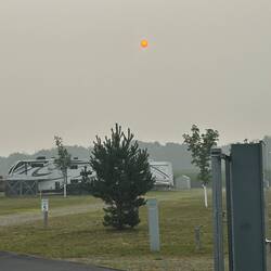 Can hardly see the sun through the smoke